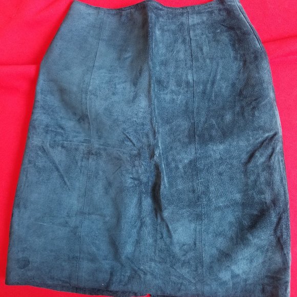Teal Suede Skirt - Picture 1 of 2